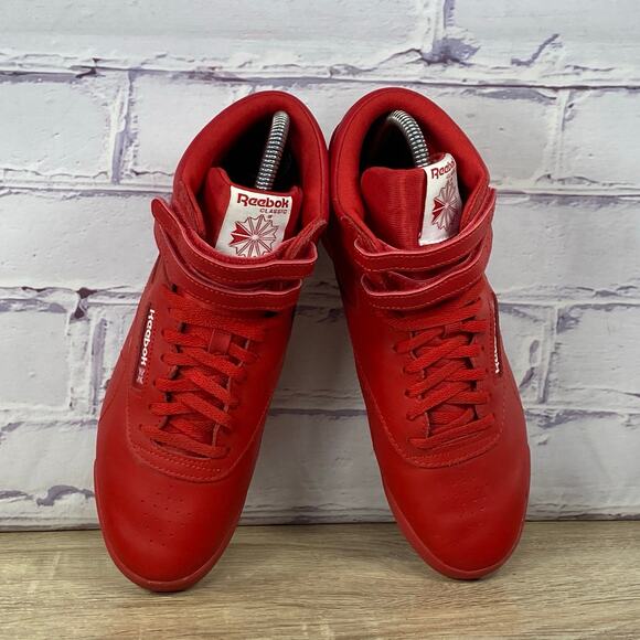Reebok Freestyle Hi Red High Top Shoes - Picture 5 of 8